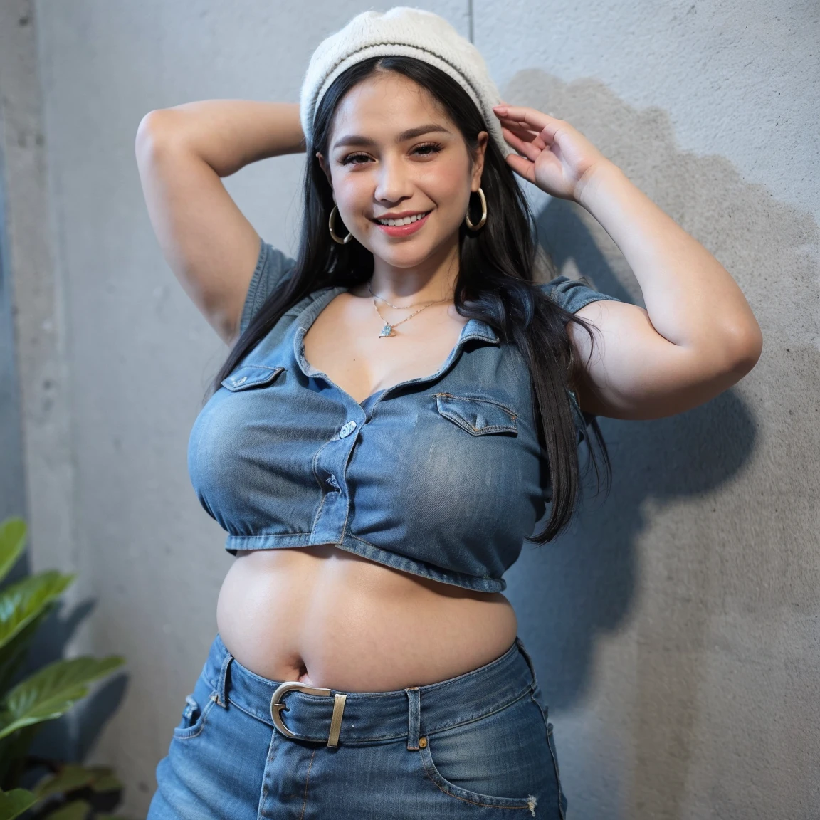 "Girl with Indonesia face, 21yo, near the outer door, light blue skirt jeans, shirt, wets herself from fear while being threatened. peeing, (urination:0.1), (wet crotch:0.1), (wet patch:0.1), medium: oil painting, realistic:1.37, best quality, ultra-detailed, studio lighting, vivid colors, physcially-based rendering." standing, open legs, peeing stream, scared expression.