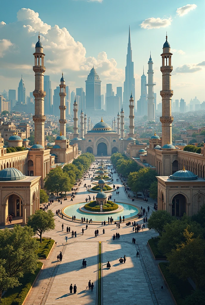 high quality 8k ultra HD view of city of Pakistan mandi bha u din hyper model with highlighting the famous place's 