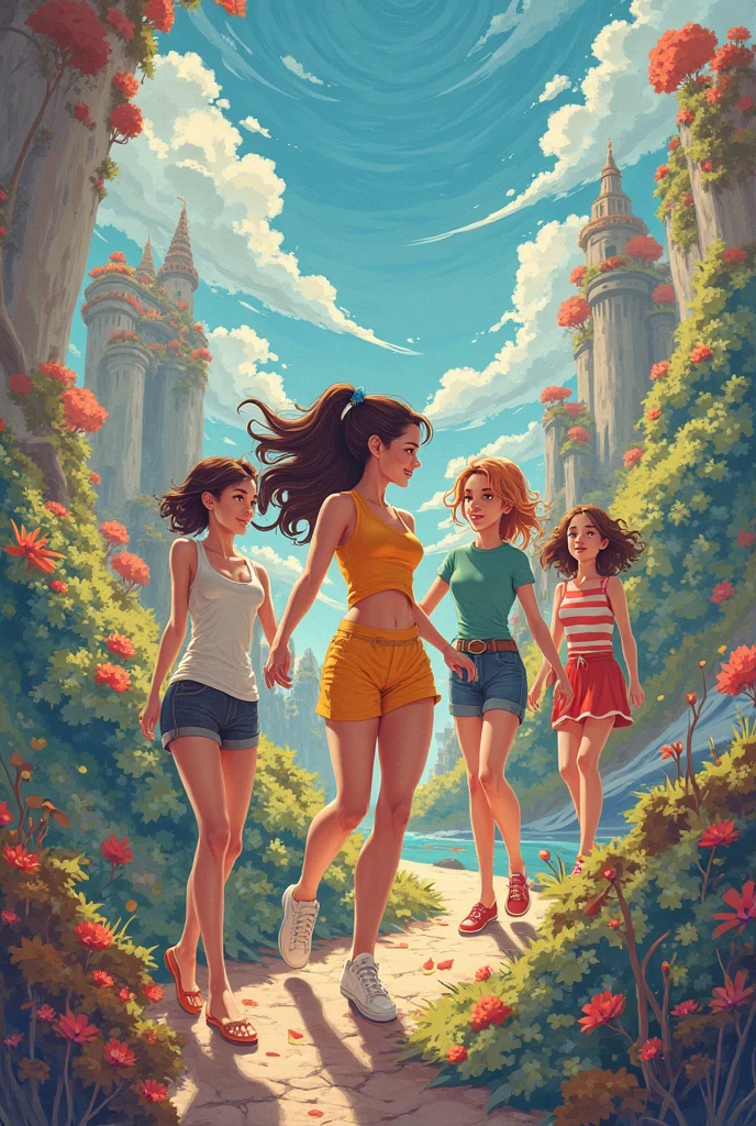 “Edit the drawing 6 adolescent and 2 adult female