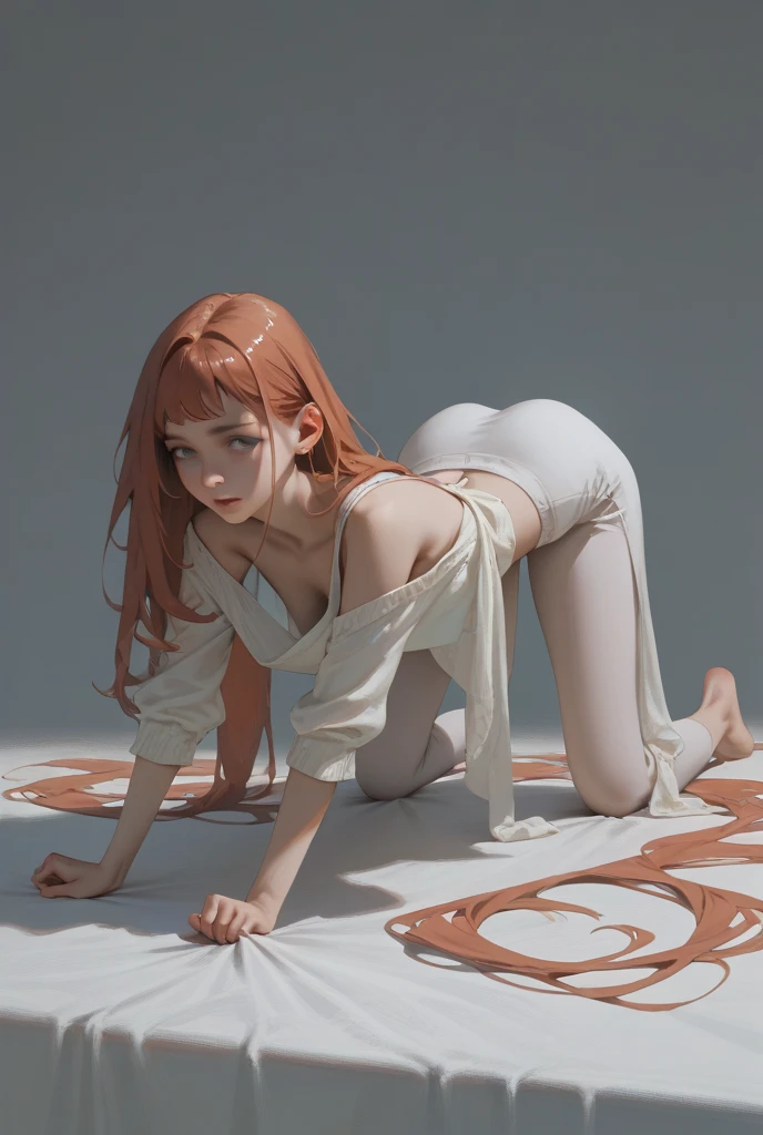 Panting,one-girl,nakeness,No shirt on,No pants on,Small,Real eyes,Realiy,Skinny body