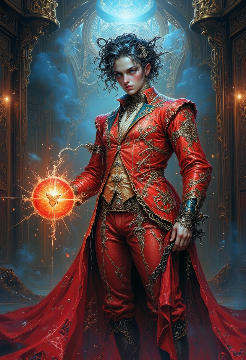 victorian background, victorian beauty,  wizard, colorful dress,  Bold Posture ,  mysterious look, Exploding Magic , Slightly exposed ,  Full Body Expression , beef bone , sternum, perfect face, perfect body, 인간  wizard