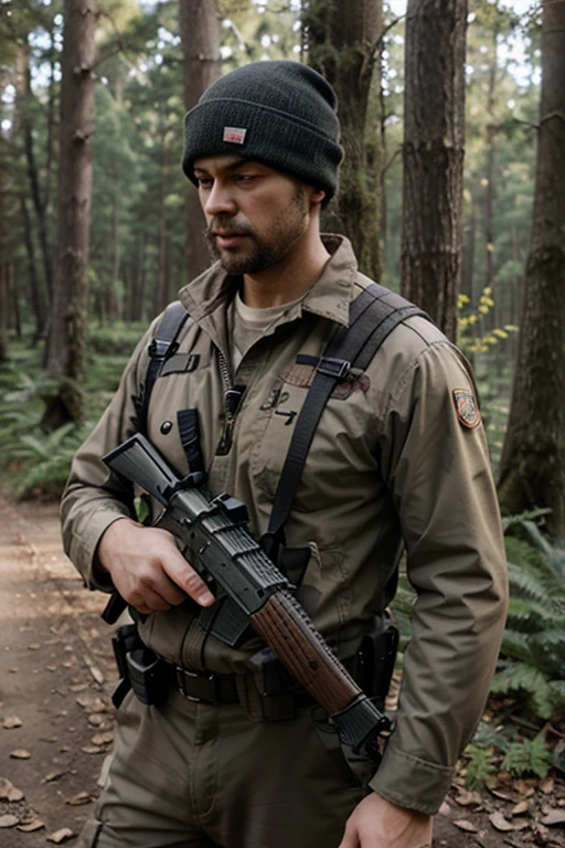 A 21 year man holding rifle gun 