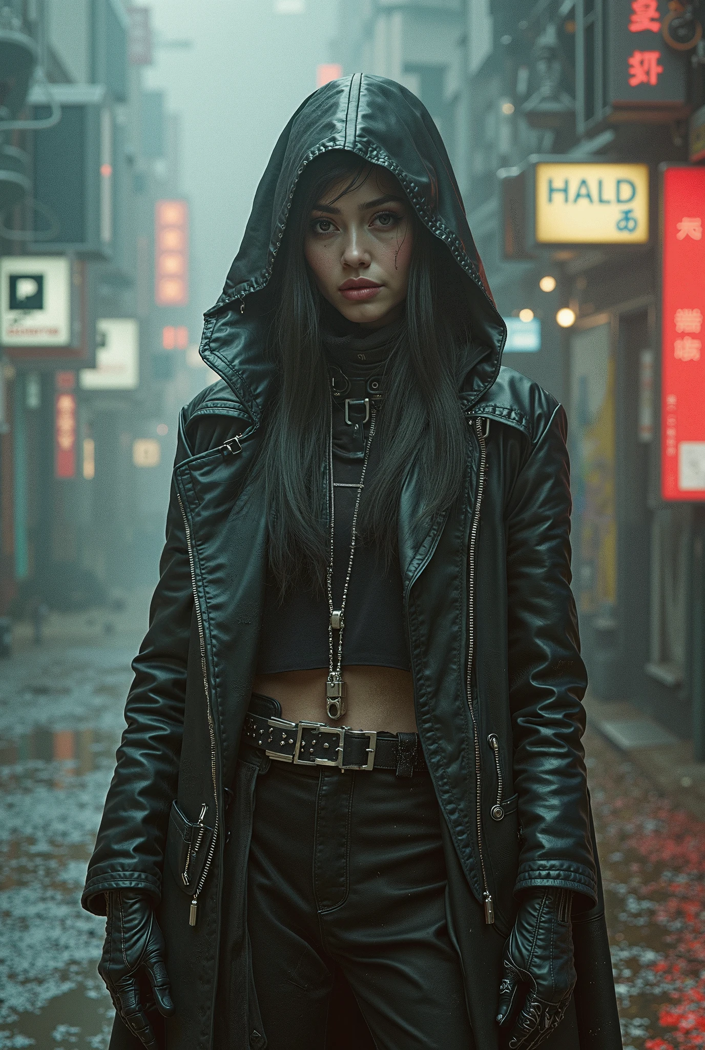 Overall style: Cyberpunk + Steampunk + Dystopian + Y2K + Apocalyptic Romanticism + VaporwaveOverall style: Top-tier photo quality + cinematic texture + ultra-realistic styleScenes: Incorporating supernatural elements, mythological elements, divine and demonic elements, a sense of technology, a sense of the future, a sense of reality, a sense of fantasy, a sense of grandeur, a sense of elegance, a sense of atmosphere, a sense of the bizarre, a sense of visual impactImage quality: 32k, top-tier cinematic texture, perfect lighting, masterful cinematography, clear details, flawless, meticulous, realistic, masterpiece, professional composition, professional lighting and shadows, extremely beautiful visuals, visually harmonious, natural visuals, undamaged characters, no distortion, no deformation, reasonable human body structure, natural and non-stiff facial expressions, flawless hands and fingers, no extra limbs, no extra fingers or toes.

