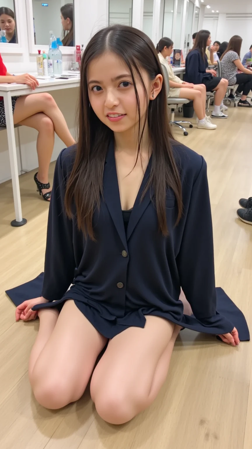 In public、Take off your clothes、No Underwear、Spread the female genitalia、Dripping semen