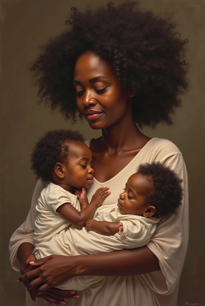 Dès notre naissance (femme noir et enfants noir)