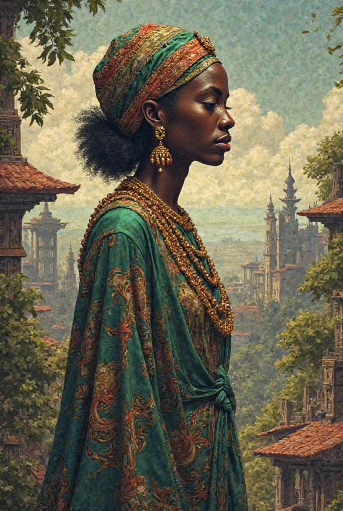 Generate two illustrations of a Nigerian civil karma.