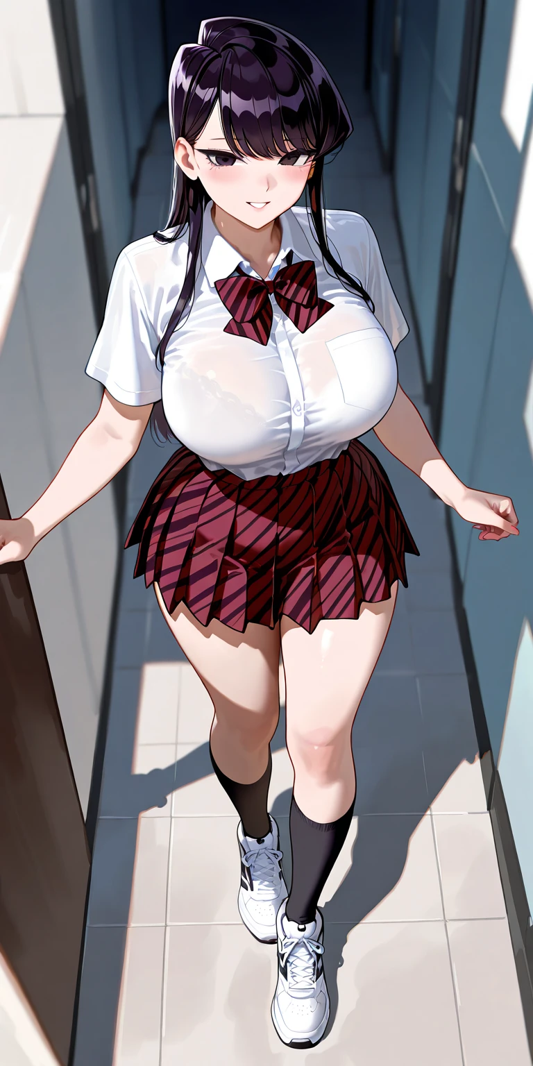 4k high resolution, anime young girl, hentai, school uniform, big , tight clothes, bulging out of school uniform clothes, big thighs, sexy, teenage anime girl, big bulging in tight clothes, hard nipples sticking out from the but under the clothes, visible, tight school uniform