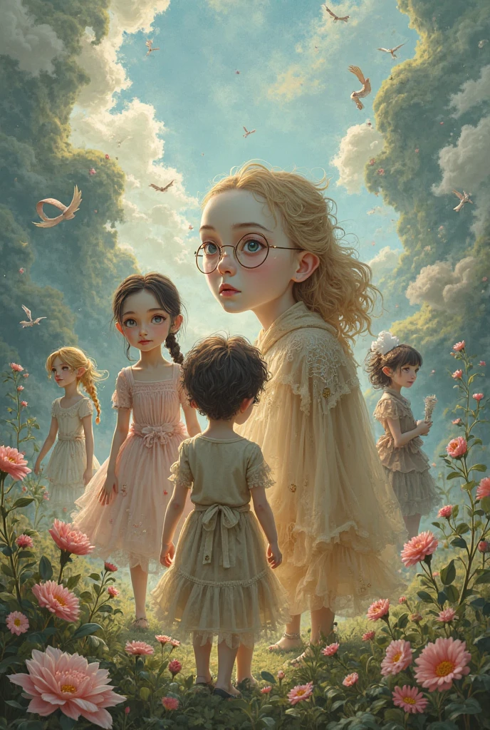 I want to create something similar to this to the image I put for you, with that same information,  But instead of a girl , That it is a boy or several female and male