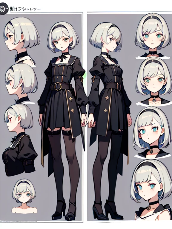 1girl, 2d, anime style, skinny body, Anime girl wearing mini summer dress, kneels, light grey short hair, highly detailed, 8k, character sheet, white background, best quality, from behind, open pussy, cum