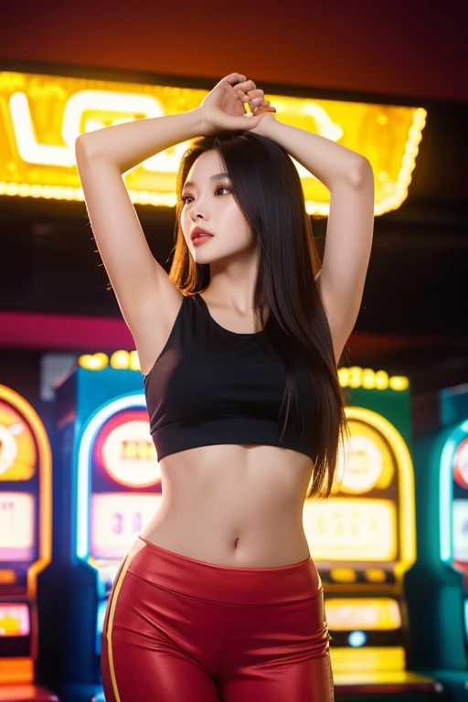 (1girl,2girls,beautiful asian women,hot asian women,women in mini dresses,women in tank tops,sensual dance,dancing,club scene,bold typography,slay,typography poster,high quality,extremely detailed,cinematic lighting,hyper realistic,photorealistic,8k,masterpiece)
