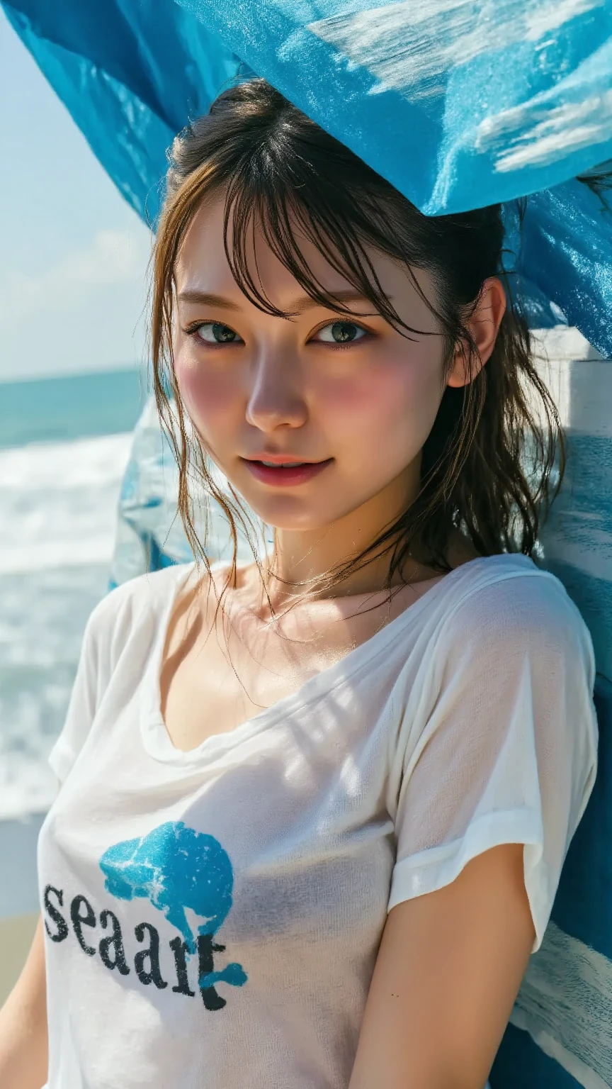 female, korean , Beach, 30s, pretty cloth