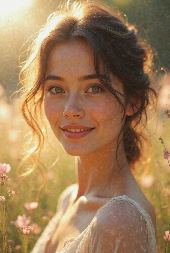 Beautiful woman enjoying herself