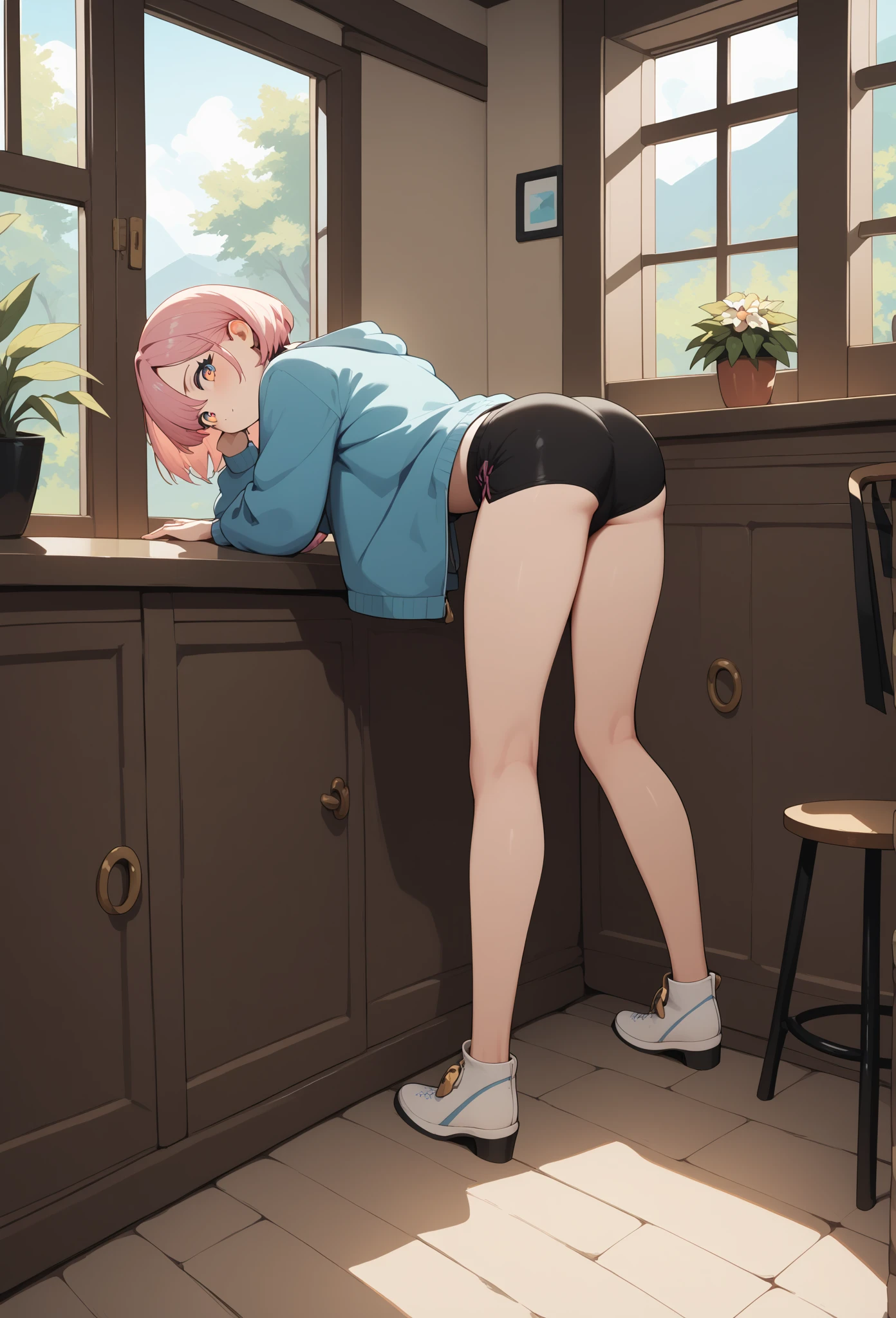 NSFW,Hololive,Towa Tokoyami,baby doll,Are standing,leaning forward,Holding hands,(Ahegao:2),Cumming face,Sweat,1 male,have sex,Towa Tokoyamiが後ろから男性にちんこを挿入される,background:love hotel,4K