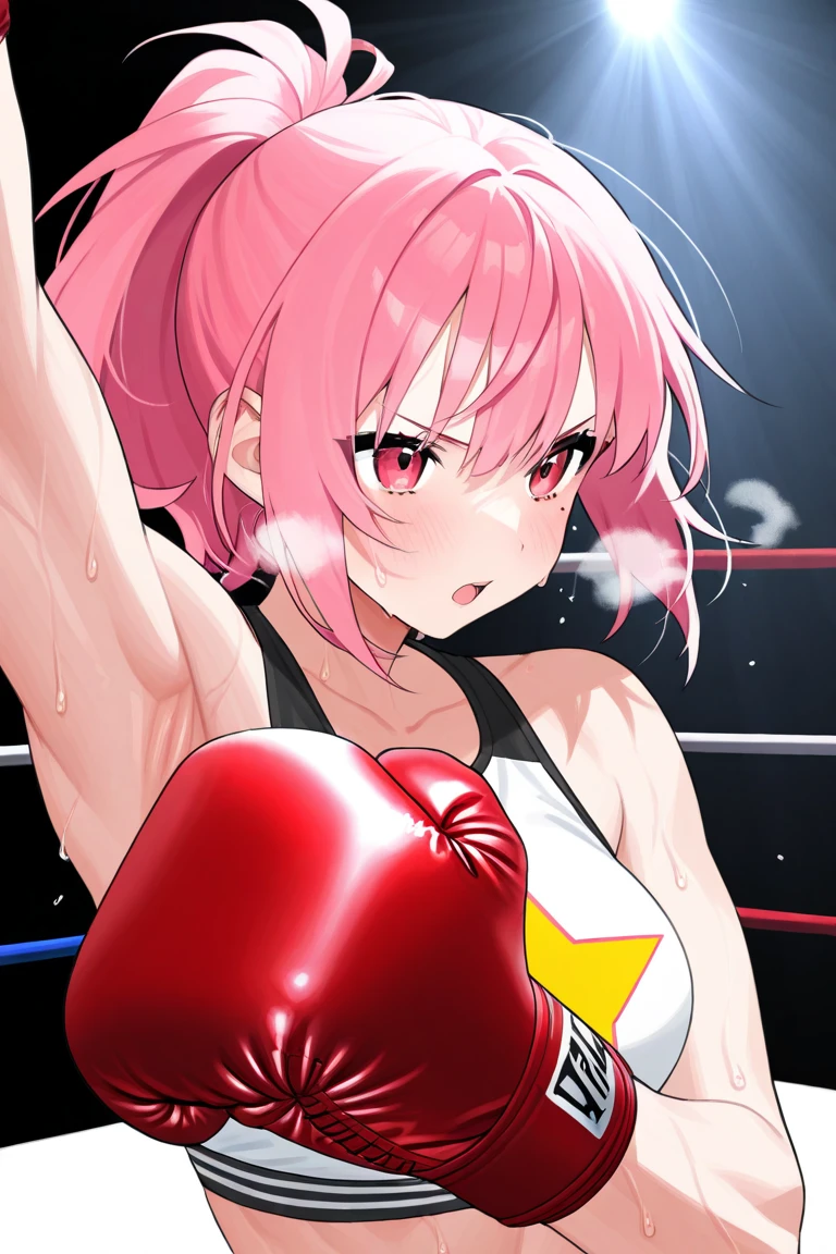 Boxing Counter、Men and women in チャイナドレス、Two people fighting
