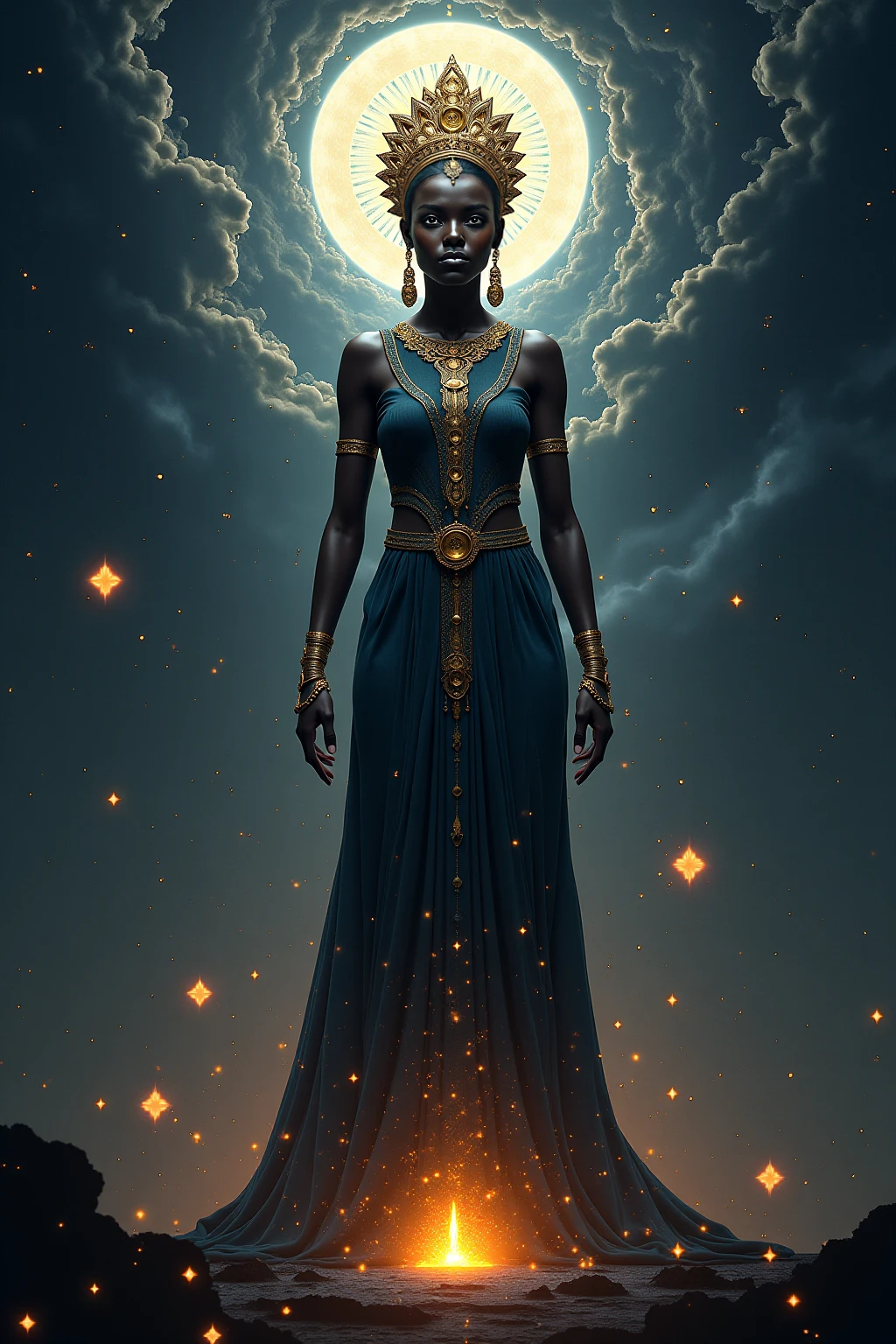 (style of Tom Bagshaw:1.5), (mythical cinematic establishing shot of gorgeous woman, highly detailed background:1.2), volumetric lighting, subsurface scattering, dynamic pose, (special effects, color grading, fantasy aura), (Desert Djinn:1.4), Amidst swirling sands, miragelike distortion, mysterious aura
