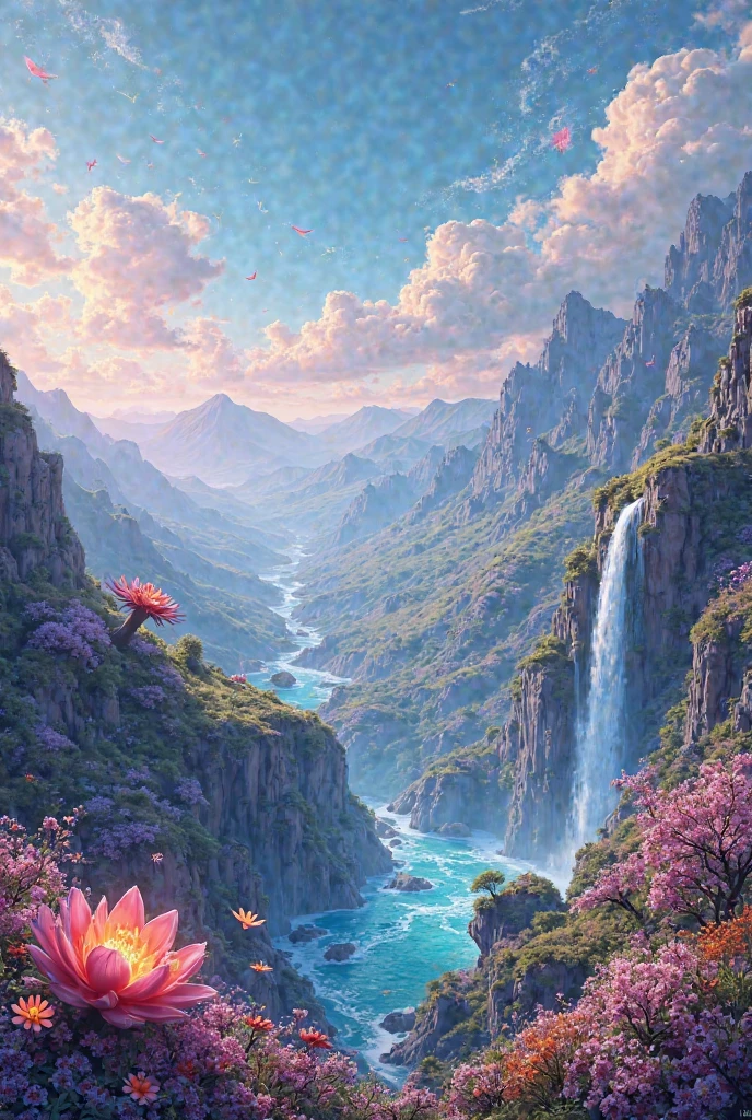 sketch a light fantastic picturesque landscape 