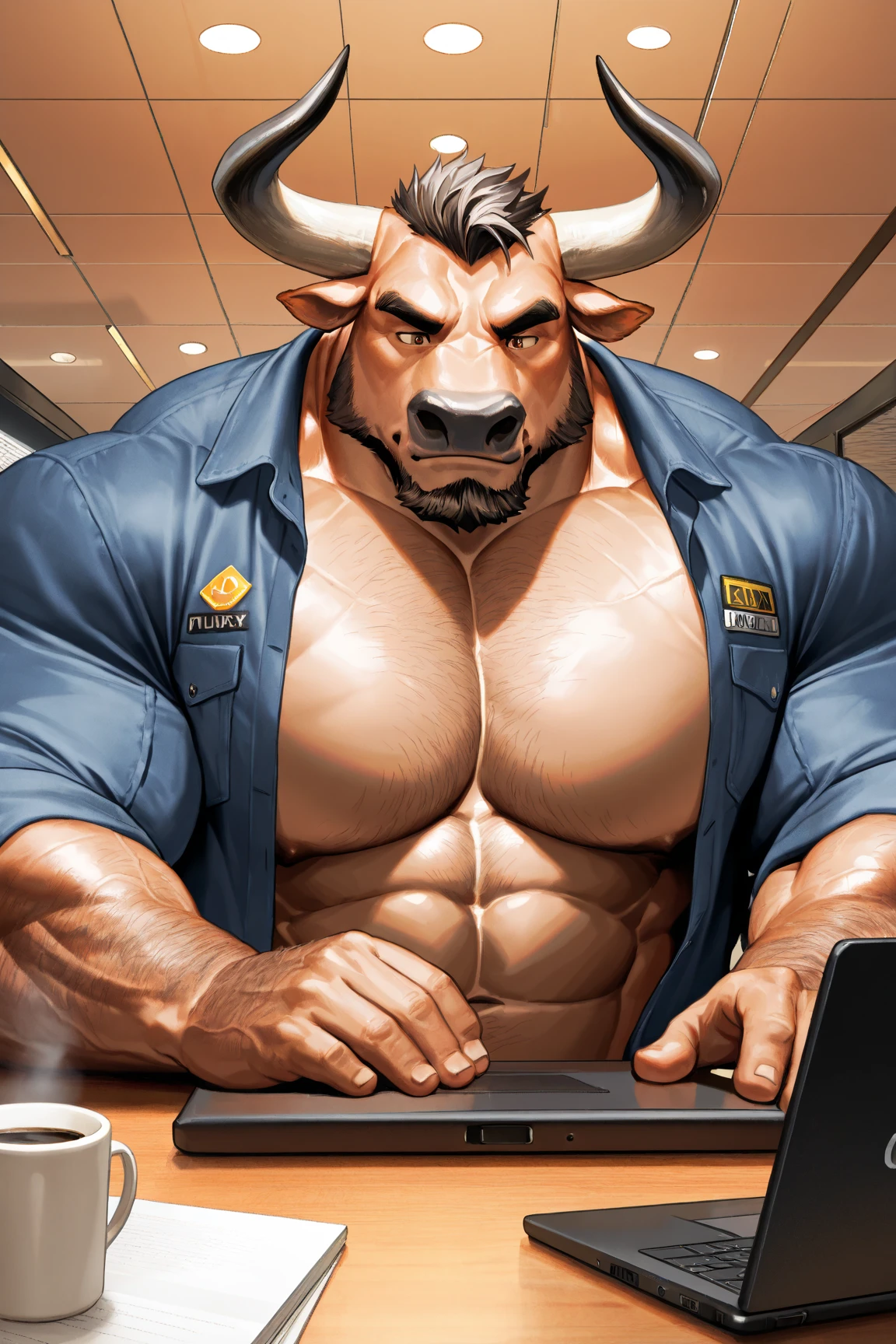 rhino frustrated at its malfunctioning laptop