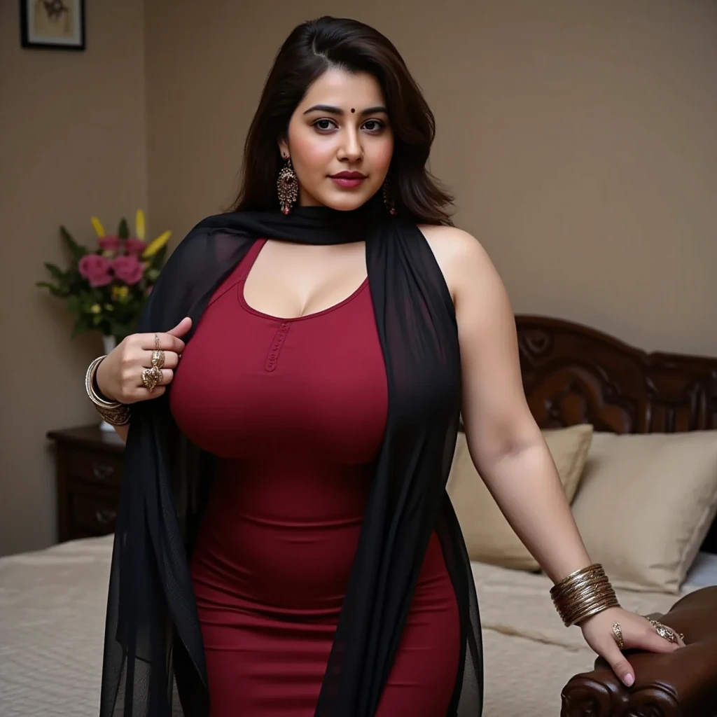 Busty (bbw) indian mom body with big butt shalwar kameez