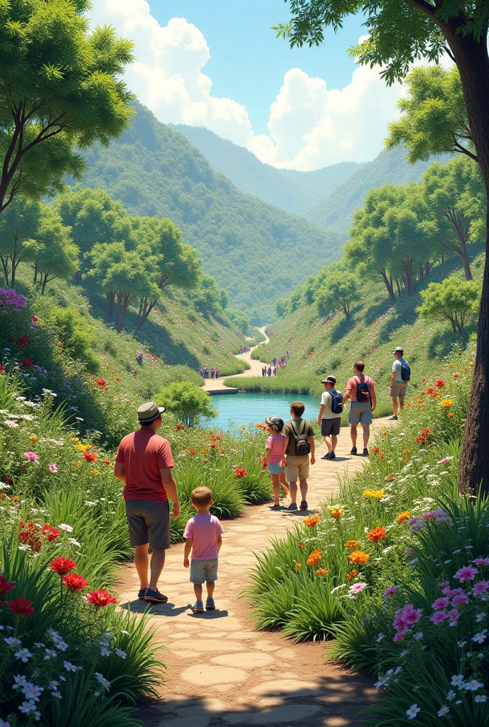 guests at biodiversity garden trail 