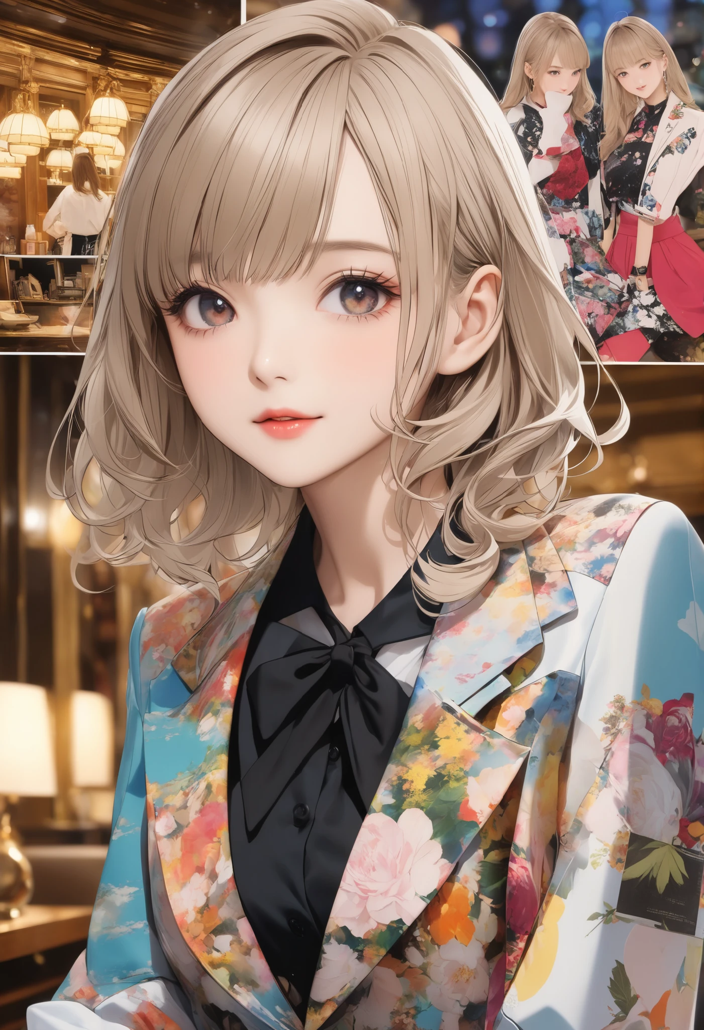 newsに貼られた切り絵, Retrocollage, newsに掲載された貴賓室, cut out the model that appeared in the magazine and paste it, aestheticなSense of unityを演出, news紙の上に寝そべっています, high resolution,4K,ultra-detailed depiction,realistic,professional,Vivid Colors,Bokeh,Retro,news,fashion model with split ends due to pubic hair,Crop,collage,High-class interior ,detail,Luxurious,formal,aesthetic,Sense of unity