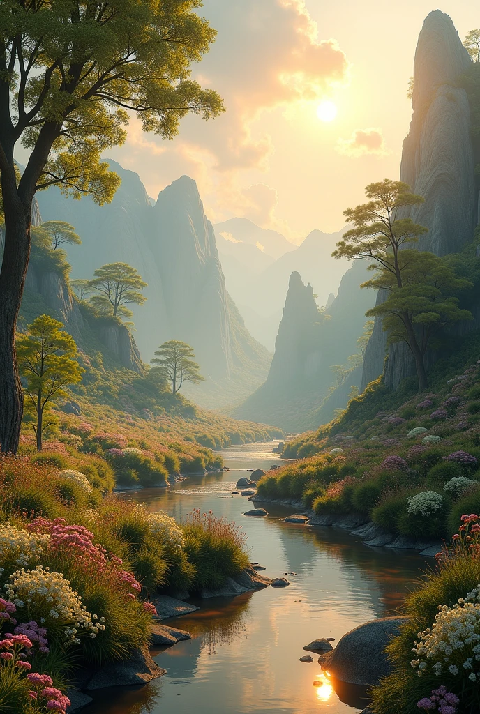 Their soft lands are covered with dry chamomile leaves, mint and rooibos, that creak as you walk like whispers of nature. The rivers flow slowly with warm waters infused with hibiscus, ginger, lemon and lavender, creating swirls of amber color, pink and gold. Mountains of dried flowers and cinnamon bark rise among clouds of soft steam, while the air itself seems to breathe calmly.
The trees sprout tea bags that hang like fruits ready to be submerged in steaming lagoons. in the sky, clouds of vapor float slowly, perfuming the environment with floral and spicy notes. The sun doesn't burn: a cup between your hands on a cold day.
It is a serene planet, where time is infused with patience, and every corner invites you to close your eyes, inhale deeply... and savor calm.


