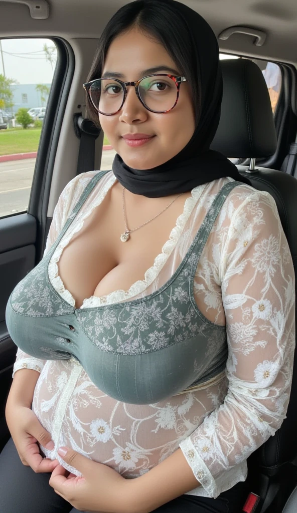 Mature and attractive  malay woman with hijab、3 people、bbw、Small bra、Small Panties、Colorful Lingerie、Underwear、large boob、A smile、​masterpiece、top-quality