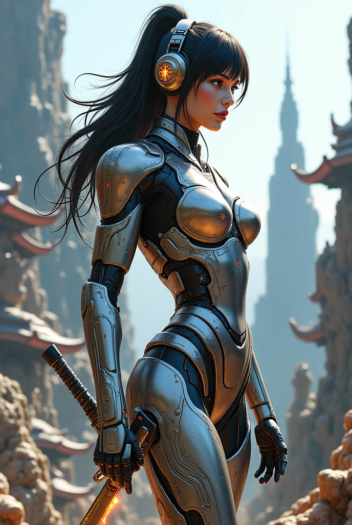 Nakoruru,espada,Blade,espirito, Falcão program , robotic armor,cachecol, headphone jacket