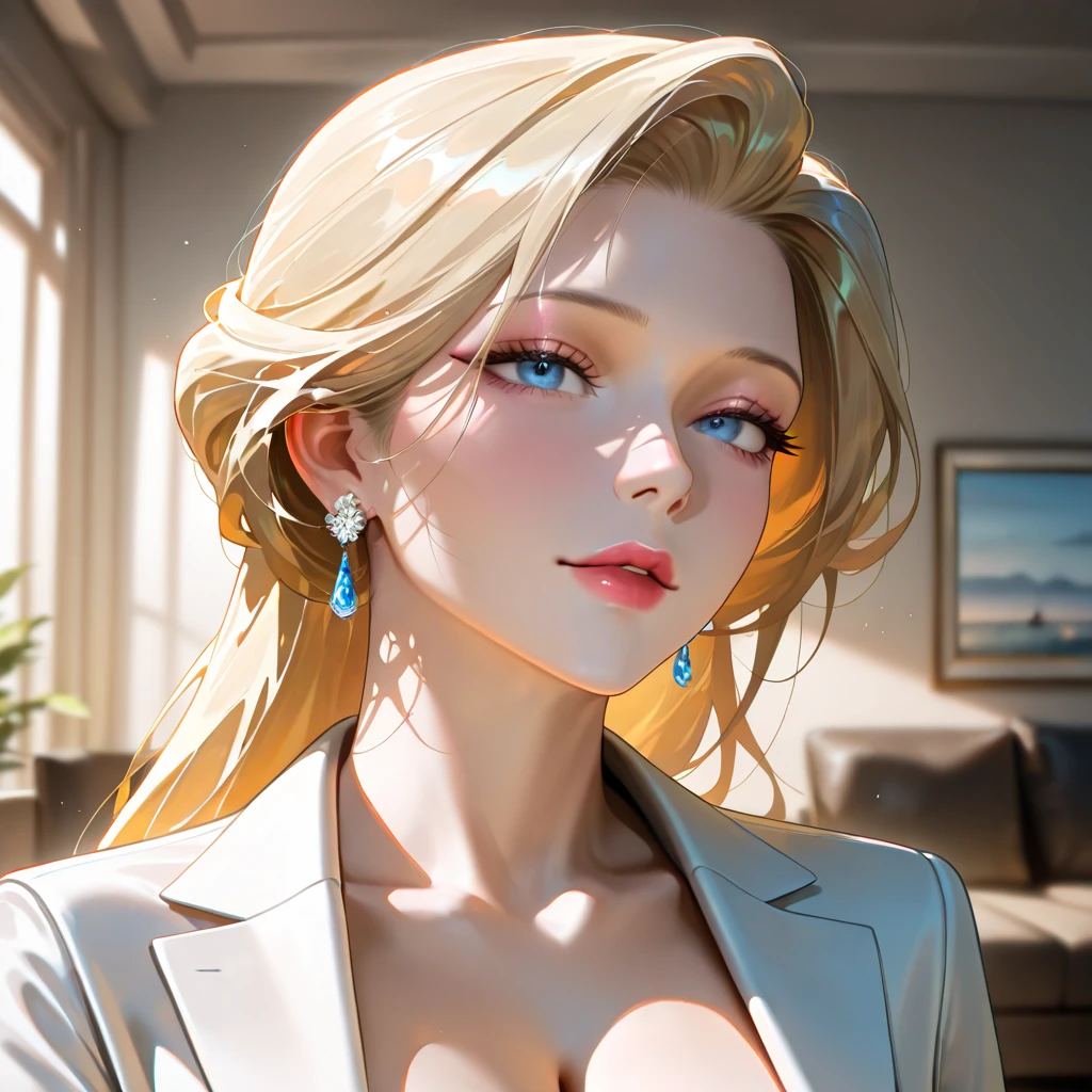 Elegant mature woman, milf, long blonde hair, blue eyes, soft light, high detailed, 4k resolution, high quality,
  masterpiece, best quality, amazing quality, very aesthetic, absurdres, ultra-detailed, newest, realistic,

