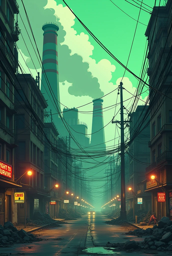 "A bustling and polluted industrial city, where smoking factories, tangled electrical cables and streets full of debris create a nervous and overwhelming atmosphere. Stile anime/Pokémon/Disney, but with dirtier tones and an air of controlled decay."
🏗️ ARCHITECTURE AND ENVIRONMENT:
Giant factories with chimneys that emit toxic smoke (green clouds/grigie)
Electrical cables intertwined like cobwebs between buildings
Bad roads with potholes and oily puddles
Broken neon signs that flicker ("FIGHT TO SURVIVE", "FULL GAS ENERGY")
Macchinari arrugginiti abbandonati ai lati delle strade
🎨 COLORI & ATMOSFERA:
Dirty shades: Grigio (#808080), Toxic green (#39FF14), Rusty brown (#8B0000)
deep shadow (#2E006C) to emphasize chaos
Artificial flares: Yellow streetlights that fight smoke
Pollution effects: Opaque haze, pioggia acida leggera
🚧 VITA DI QUARTIERE (if you want characters):
Tired workers in dirty suits and gas masks
Street vendors trying to sell spare parts
Adapted Pokémon (es. Grimer who eats waste, Rusty Magnemite)
Gatti di strada che si aggirano tra i vicoli
⚙️ STILE ARTISTICO:
thick black lines (Pokémon style) but with cruder traits
Visible dirt: Oil stains, graffiti, torn signs
Chaotic details: Torn posters, dangling wires, tubi che perdono
🔧 IMPOSTAZIONI LEONARDO.AI:
Modello: Anime
Style: Cyberpunk + Grunge
Enhancer: Dirty Textures
Negative Prompt: "clean, beautiful, peaceful, nature, sunny"
💡 VARIANTI:
Aggiungi "a freight train that passes loudly over a wobbly bridge"
Inserisci "a protest by workers with signs against pollution"
Mostra "a small secret garden in the midst of chaos (poetic contrast)"
Why it works?
✔ Controlled chaos: Il mix tra stile cartoon e dettagli sporchi crea un’atmosfera unica
✔ Riferimenti riconoscibili: Ispirato a Cyberpunk 2077 ma con un tocco Pokémon
✔ Adatto a storie: