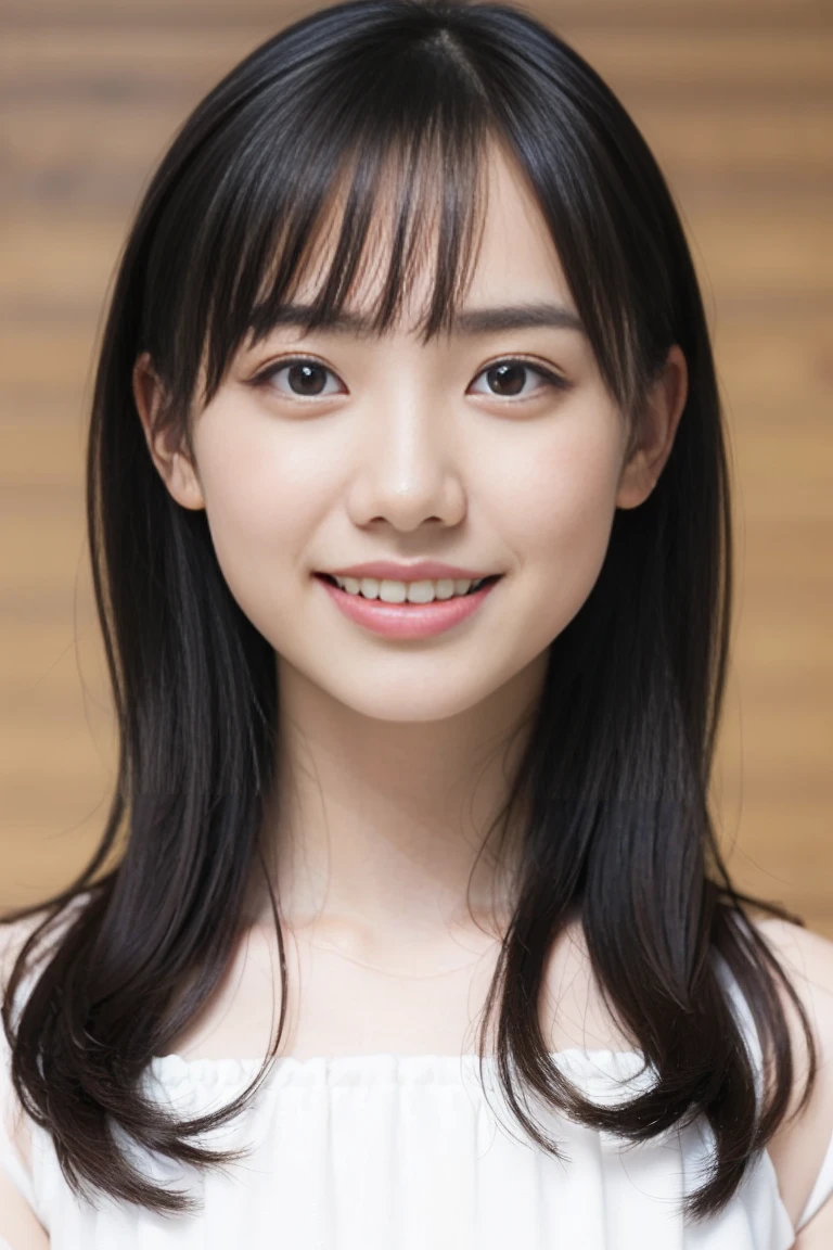 (Highest quality、Tabletop、8k、Best image quality、Award-winning works)、(The simplest pure white background:1.3)、(Face close-up:1.1)、(Perfect pretty face:1.1)、(Fur V-neck knit:1.3)、Perfect portrait photo