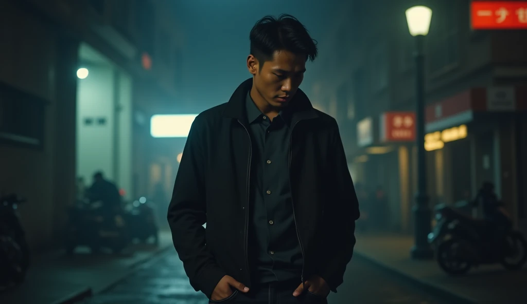 Thai man,asian,alone,Stand looking ,secretly in love,