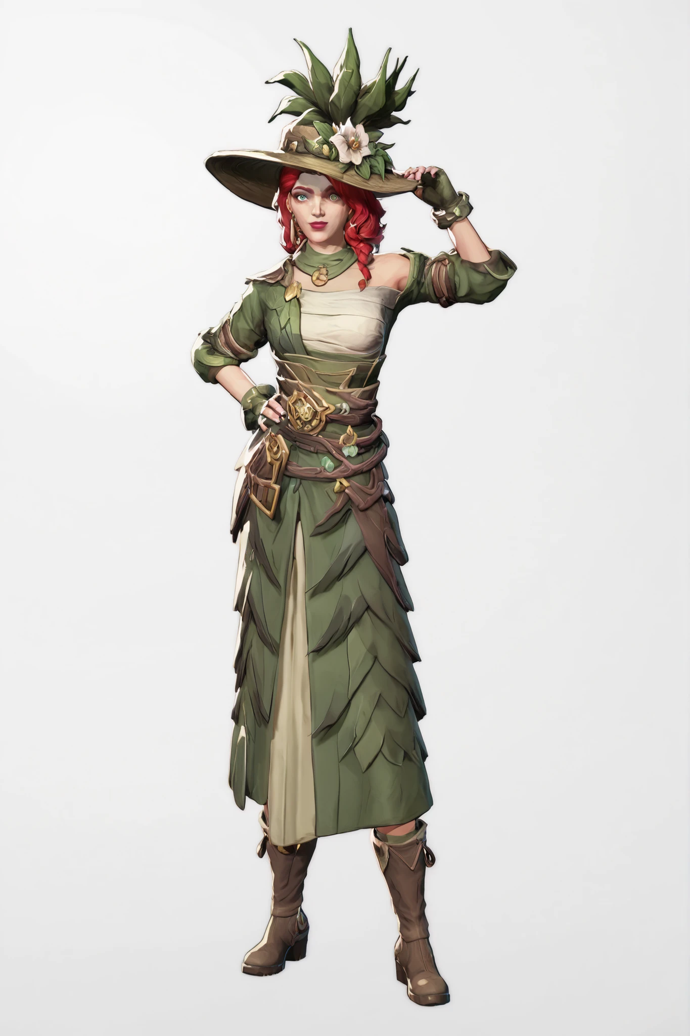 Mantis’ Flora Maiden (1872) MVP animation in Marvel Rivals
Scene:
* The screen fades in on a dusty Wild West desert, tumbleweeds rolling by.
* Mantis stands in a beautifully detailed Flora Maiden outfit — imagine flowy, slightly rugged dresses with earthy tones (sage green, muted yellows), a wide-brimmed, flower-adorned hat, maybe even boots with vine embroidery.
* She twirls a vine-like lasso elegantly, almost dancing with it in the air.
* As she tosses it forward, the lasso bursts into blooming wildflowers midair.
* The flowers spiral around her like a mini whirlwind, and she giggles softly, holding out her hands as butterflies (made of glowing pollen) swirl around.
* Then she strikes a playful curtsy, hat tilted down slightly, with the desert landscape behind her briefly blooming into a vibrant garden.
Visual Style:
* Lots of sun flares, pastel colors blending with the dusty western sunset.
* The animation would be half ethereal, half old-west flair, leaning into Mantis' gentle, mystical vibe but blending it into that gritty, 1870s frontier world.
Sound Effects:
* Gentle acoustic guitar strumming.
* Whispers of the wind, soft jingles like spurs on boots, and faint chimes as the flowers bloom.
3D video game render.