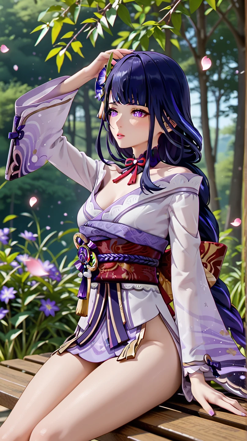 ((top-quality、8K、​masterpiece:1.3))、girl with、Red Lotus/(Nike, Goddess of Victory)/,holds a sword、battle field、Warrior&#39;s eyes、natta、The moon is out、((i&#39;in bamboo forest))、(((Wearing a yukata)))