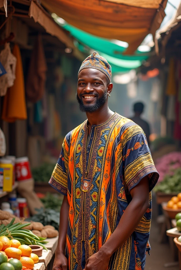 Somali man  looks front with hat 
