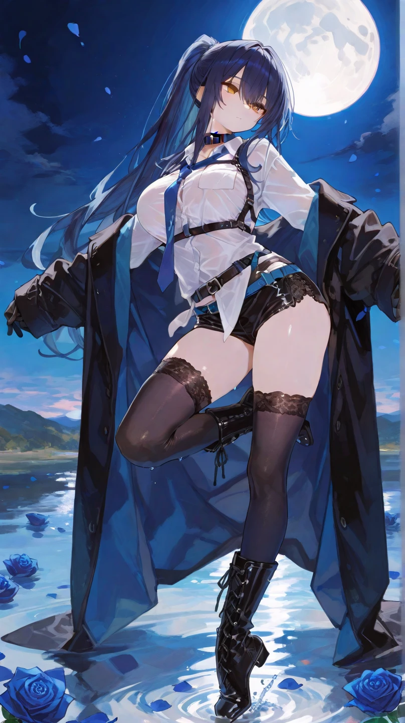 [(masterpiece:1.3):0.1],((best quality)),(ultra-detailed),(extremely detailed CG unity 8k wallpaper),high resolution, (extremely detailed illustration), dynamic angle, ((character focus)), ((standing_on_water)), lake, jungle, masterpiece, highly detailed,upper_body,
wavy hair, [cyan black hair:cyan:0.5],
[skin: cyan mucus:0.9],slime,curvy,
[Translucent cloth: cyan slime mucus:0.5],
[body: cyan mucus:0.5],
[reflective:0.7], fluid effects,[Ray tracing:0.5],[((floating_water_splash_and_water_waves)):translucent cyan:0.8], wet skin,
(oilly_skin), standing, solo,(origin_skin), ((cloth:(origin_skin))), solo, black_stocking,  best light and shadow, <lora:ArknightsCantabile-000016:0.6>,  feathers, horns, long_gloves