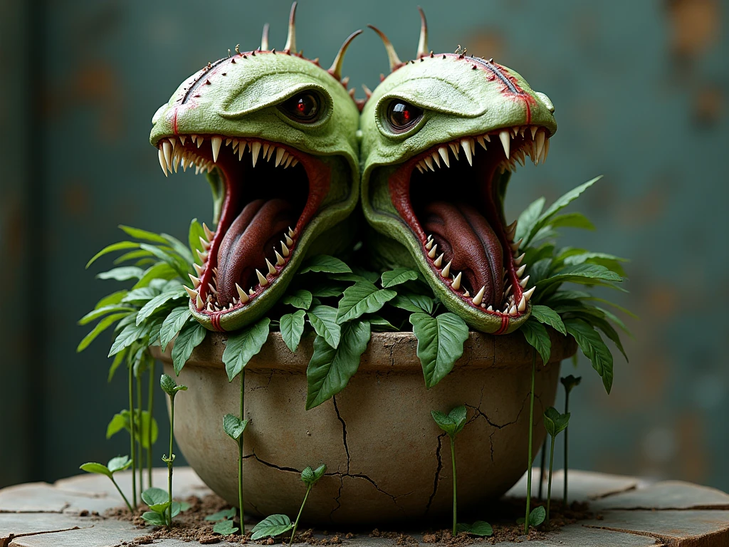 Create a png of the carnivorous plant from the game Mario Bros, but more realistic and scary, 3d, 8k quality, game, Same as in the game, side view, realistic