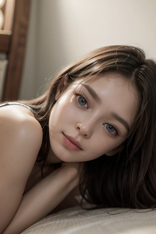 a naked woman, beautiful detailed eyes, beautiful detailed lips, extremely detailed face, long eyelashes, flowing hair, sensual pose, natural lighting, cinematic composition, dramatic lighting, muted color palette, oil painting, digital art, masterpiece, high quality, 8k, photorealistic