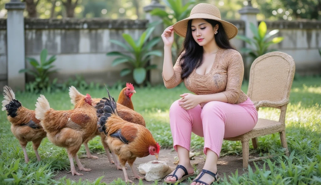 Hansika Motwani is a hen bird, She is a bird but her head looks like girl, from neck to full body looks like hen bird. Hen legs, hen wings. Bird body, hen body, perfect picture, perfect bird, real bird, Real head replace with real hen head. Exact Bird. Colorful hen.