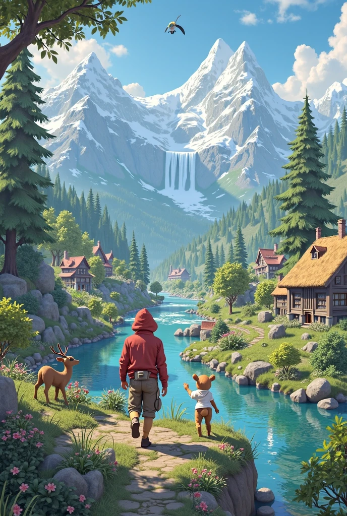 Sami gladly agreed and took Lumi on an adventure through the mountains, rivers, and village gardens. Lumi learned about trees, animals, and the kindness of people