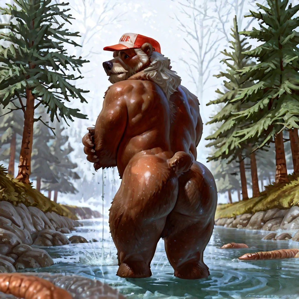 (by Taran Fiddler), (Chunie), Wookie, feral wookie, chewbacca, Star Wars, male, long fur, beach, sand, trees, bottomless, tactical harness, wide hips, butt focus, large glutes, curvy, thick thighs, backsack, leather bulge, solo, male, tall, bubble butt, fat ass, panting, head turn, tactical jockstrap, spreading ass, masculine, handsom, hot, sweaty, pubic fur