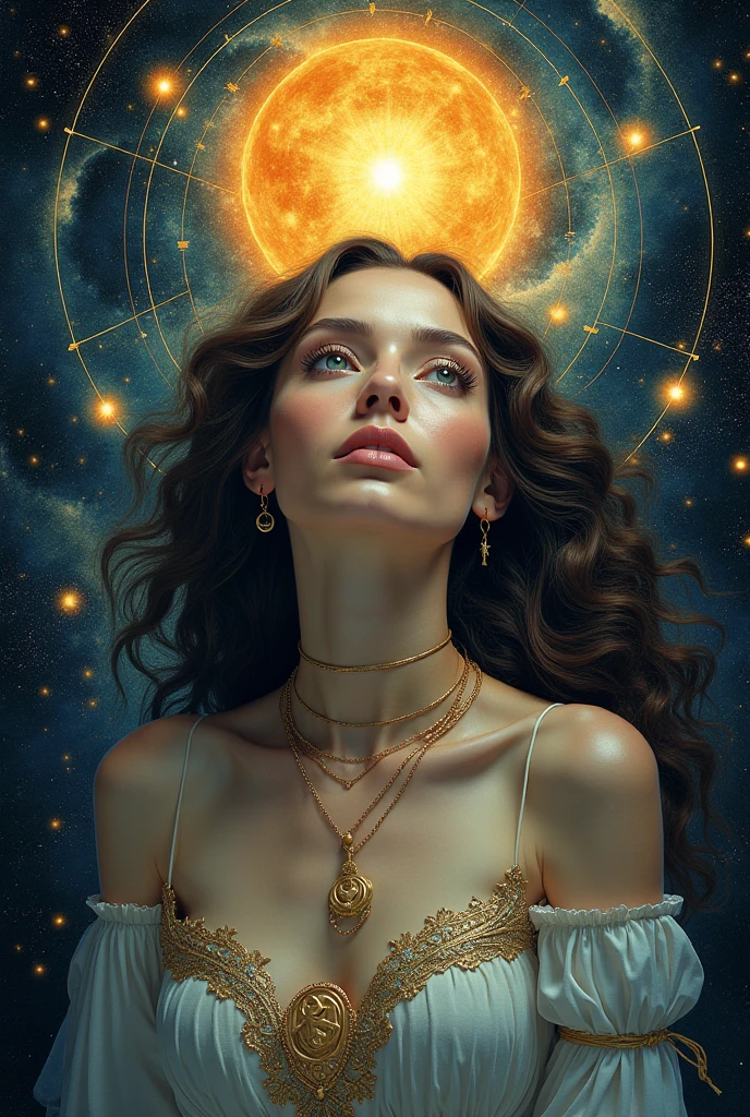Image of an adult girl with the Sun and Venus in the 11th house, Pluto's solar opposition, sun square moon, Venus square Mars, Moon in Pisces in 8th house, moon square pluto, Ascendant in Leo