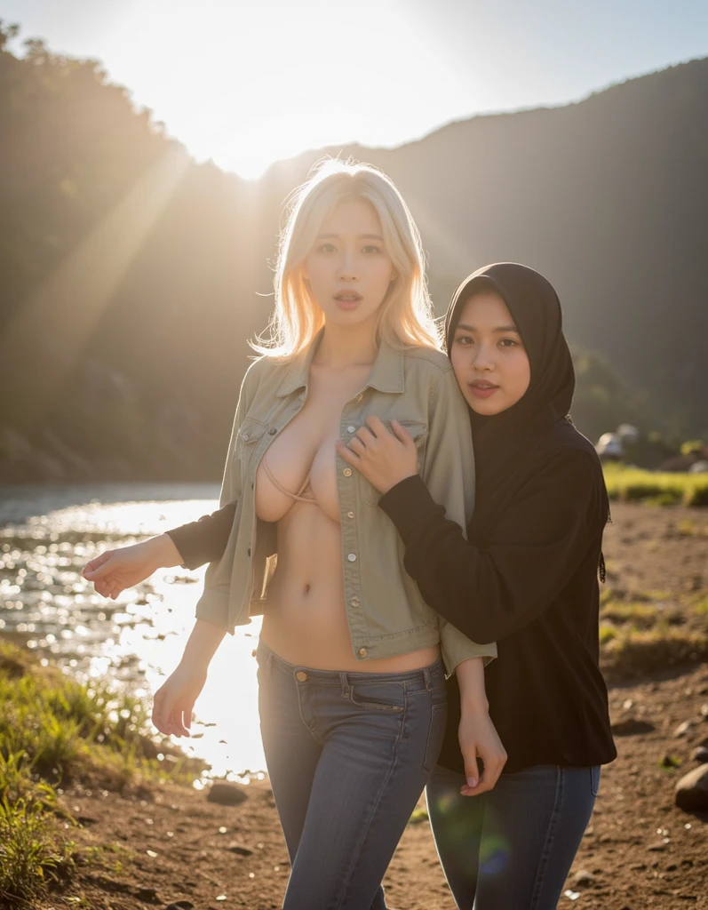 2 young girls,small breasts,