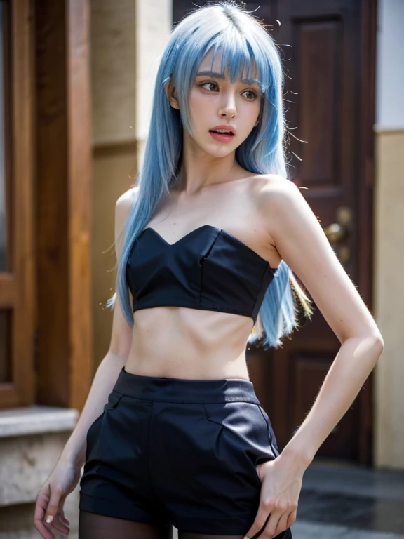 One Girl, Shiny skin, 最high quality, (Game CG:1.4), Browsing Caution, Beautiful face and eyes in every detail,big 、Tiny Lingerie, strict, big ample breasts、((最high quality)), (Very detailed), (Very detailed CG 統合 8k 壁紙), Very detailed, High resolutionのRAWカラー写真, Professional photography,From below, (((White lace panties)))、I can see your face、(((Sorry look))),(((Embarrassed face)))、(((Are crying)))、(((Anguished expression)))、Glare, anger、(((Her white panties are visible)))、((white underwear pattern))、Dancing、((((She is embarrassed that the audience saw her underwear.))))、 (((She forgot to put on her underwear so it was completely visible.)))、Dancing, (((The audience is delighted to see her panties))), (((A crowd of spectators point their cameras at her panties))), ((Nipples are visible))、Full Shot、(((Her skirt is flipped up))),(to be born, 最high quality, masterpiece:1.5), (Realistic, Intricate details:1.2), 超High resolution, (high quality, High resolution, Finer details), alone, Curvy Women, blush, Sweat, Oily skin, Shallow depth of field,(masterpiece、最high quality、High resolution、unity 8k wallpaper、Very detailedCG:1)、(Consciousness upward:1.0)、One Girl、最high quality、8Kmasterpiece、((software)), ((Multiple Girls)), (18-year-old female, Beautiful detailed woman, Female police officer),( Blue Hair),(short hair),White and thin uniform,(Black leather micro mini skirt), ((With a shy look:1.5)), Huge breasts, Hard nipples, Slim waist, Thick thighs, Ultra mini skirt, ((Black Pantyhose)), (((I&#39;Lifting my skirt to show my pantyhose))), ((Spread your legs)), (Please open your legs),, Looking down,((Skirt flip)),(((Boldly flip up the skirt)))