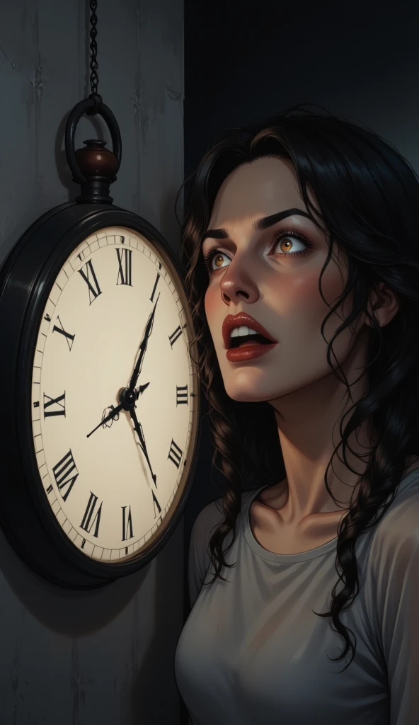 The watch’s hands moving closer to midnight, his eyes widening in confusion