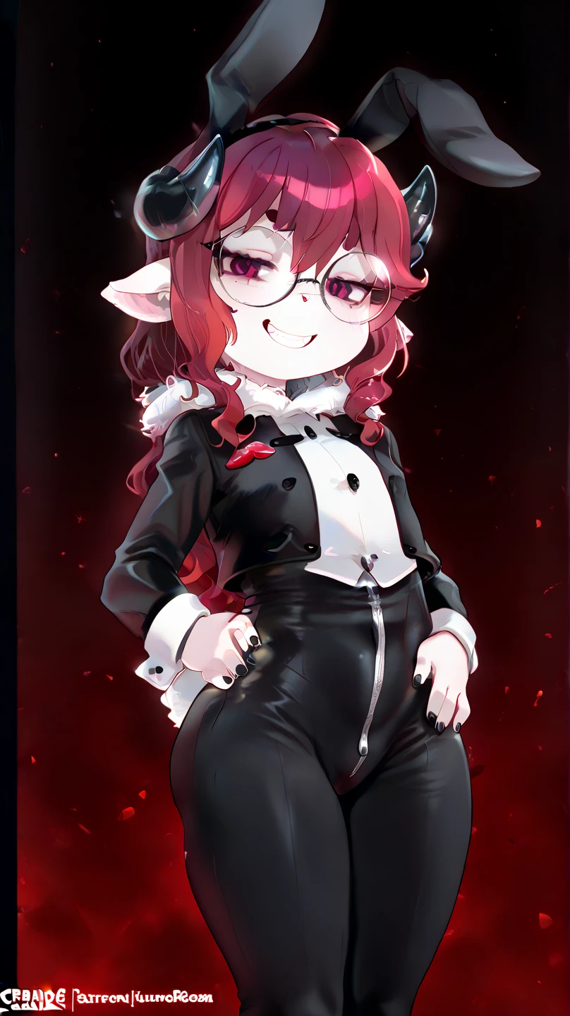 (toddler:1.5), best quality,best resolution,(fluffy anthro kid furry :1.6), (kid :1.6),snow leopard girl, beautiful yellow eyes,red hair, long hair,wavy hair,messy hair,white fur, kid snow leopard tail,snow leopard ears,(black leopard printed fur), small breasts, glasses, (black victoria´s secrets for kid´s), kid lingerie model, small bell collar, (white maid gloves), ruffles, bare belly, posing in the street, looking at viewer, naughty face, heart eyes, heart expression eyes, full body only, sexy pose, open mouth, open legs, fingerin