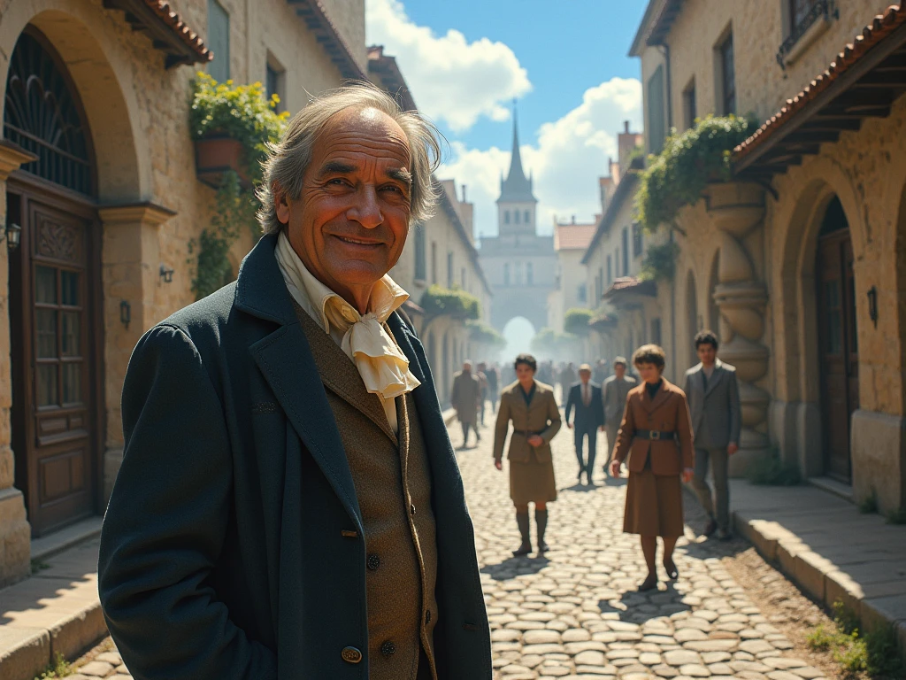 The Time Traveler's Secret

________________________________________
Ava Adams never expected that cleaning the attic on a hot summer afternoon would lead to a life-changing adventure. As she sifted through old boxes, she discovered an ancient-looking clock hidden under dusty blankets. It was beautifully crafted, with intricate brass gears and strange symbols on the sides. A silver key was embedded in the back of the clock, and without thinking, Ava twisted it.
Suddenly, the room around her seemed to warp and blur. The familiar walls of her house melted away, and she found herself standing on a cobbled street under a bright blue sky, surrounded by people wearing old-fashioned clothes. She spun around in confusion.
“Max!” Ava shouted. Her older brother, who had been upstairs with her, appeared beside her, looking just as shocked. "What happened? Where are we?"
Max looked around, his eyes wide. "I... I think we just time-traveled."
Before Ava could respond, an older man wearing a long coat approached them. “Ah, so you’ve arrived,” he said, smiling. “I am Professor Garrett, and I’ve been waiting for you.”
“Who are you?” Ava asked, her heart racing. “What’s going on?”
The professor chuckled. “You’ve activated the Time Traveler’s Clock. Welcome to the world of time travel. This is the year 1885, and you’ve entered the past.”
Ava looked down at the clock in her hands. “But how—why—did it bring us here?”
“The clock is a key,” Professor Garrett explained. “It opens portals to different moments in time. And it looks like it has chosen you to be its new protectors.”
Max raised an eyebrow. “Protectors? From what?”
“From people who would misuse the clock,” Garrett said darkly. “There are rogue time travelers who want to change history for their own benefit. If they succeed, the future you know may cease to exist.”
Ava felt a shiver run down her spine. She had always thought time travel was just something for movies, not something she would experience. But here she was, standing