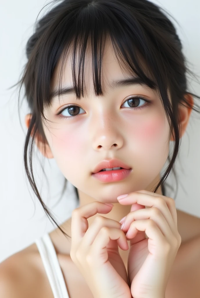 8K、cute、Adult Girls、detailed、black eye、Black Hair、sexy、Random Pause、Random hairstyle