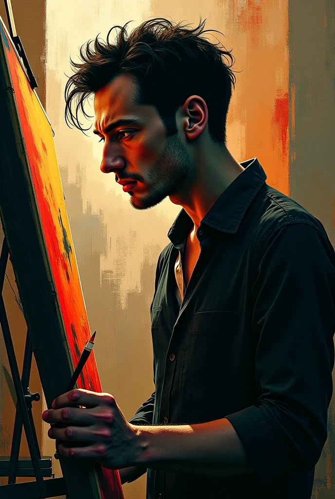 Pablo Picasso drawing in profile 
