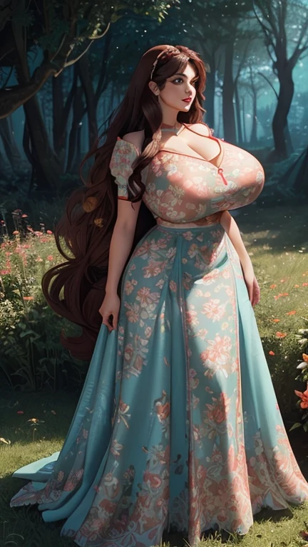 ((anime artstyle)),(Masterpiece),(Best Quality), (Super Detail),((Very Delicate and Beautiful)),cinematic lighting,1 girl,((full body portrait)),((standing in garden)),((solo)),(((1 bling-bling princess in gorgeous embroidery and jeweled extremely gorgeous princess rococo ballgown with voluminous full length hoop skirt))),an hourglass waist,padded and corseted bodice,(((huge crinoline hoopskirt))),long train,((gorgeous embroidery and jeweled)),voluminous frills,See-through,(gorgeous embroidery and beautiful lace),(((extremely gigantic tits,skindentation))),cleavage,((large amount of straight hair,extremely voluminous Straight long Hair,Very Long Straight Hair)),(finely detailed face and eyes),clear pupil,extremely gorgeousfull hair ornament,(bling-bling jeweled extremely gorgeousfull tiara),(bling-bling gorgeous gemstone jewelry),long veil,(beautiful background),(full body),((gorgeous embroidery and jeweled extremely gorgeous princess rococo ballgown with voluminous full length hoop skirt))
