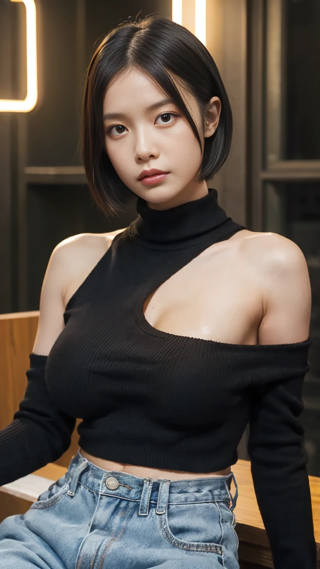 (Cowboy Shot、Highest quality、8k、Award-winning works、Ultra-high resolution度)、One beautiful woman、(perfection, (perfection, The most natural grey long sleeve sweater:1.1))、Bright color contacts、perfection Makeup、Bright and shiny lipstick、Beautiful bright eyeshadow、(Big Breasts:1.2)、Long Hair,(brand:1.3)、(Romantic affection:1.1)、The best smile he had when he saw me、(Many of them emphasize the body line..:1.1)、(Strongly blurred vibrant Harajuku city background:1.1)、(Strongly blurred background:1.1)、Accurate anatomy、Ultra HD Hair、(Ultra-high resolution度のperfectionな美しい歯:1.1)、Ultra-high definition beauty face、Ultra HD Hair、Ultra HD Shining Eyes、輝くUltra-high resolution度の美肌、Ultra-high resolution,perfectionなタイトなスカート:1.1